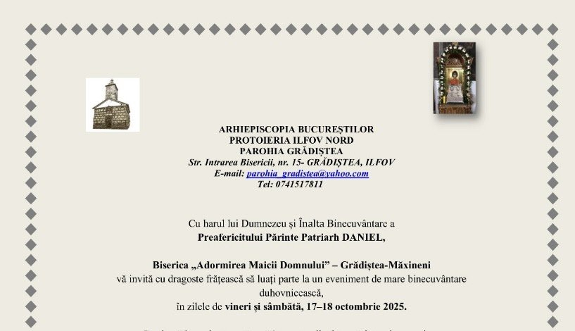 Eveniment duhovnicesc la Parohia Grădiștea din Protoieria Ilfov Nord 343965