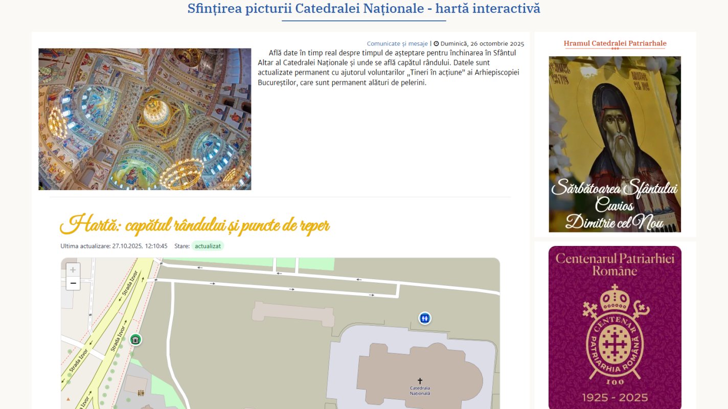 Hartă interactivă pentru pelerinii care se închină în Catedrala Națională 346030