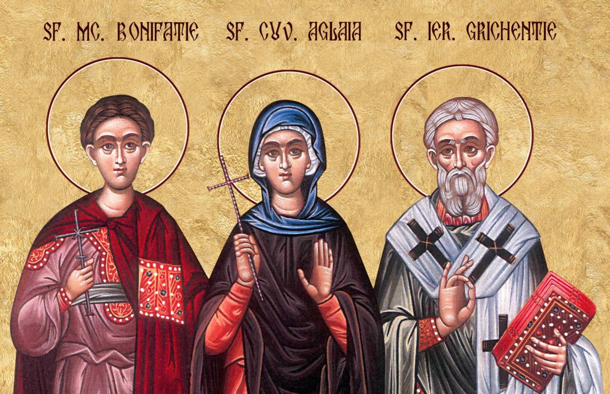 Sf. Mc. Bonifatie; Sf. Aglaia; Sf. Ier. Grichentie, Episcopul Etiopiei 197428