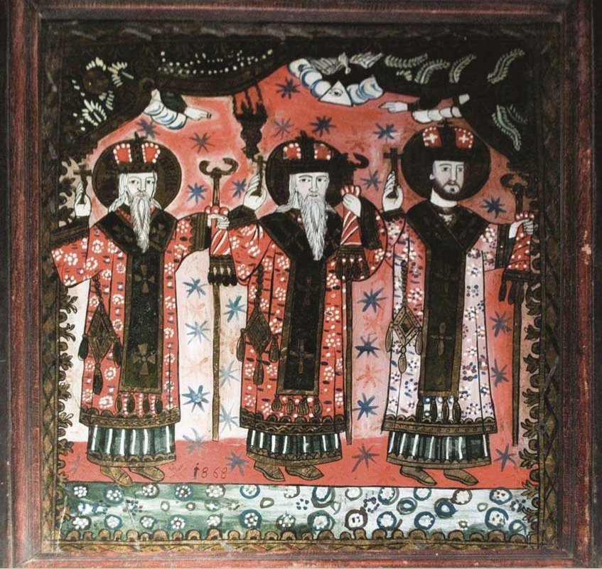 Sfinții Trei Ierarhi în icoanele pe sticlă din Transilvania 354055