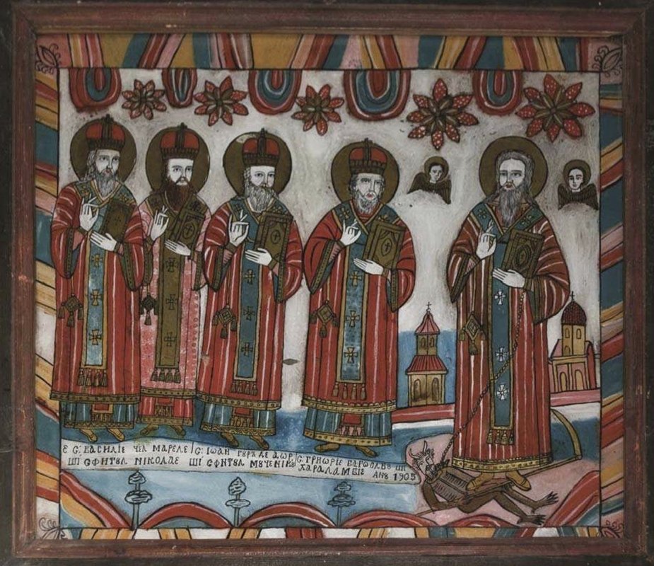 Sfinții Trei Ierarhi în icoanele pe sticlă din Transilvania 354056