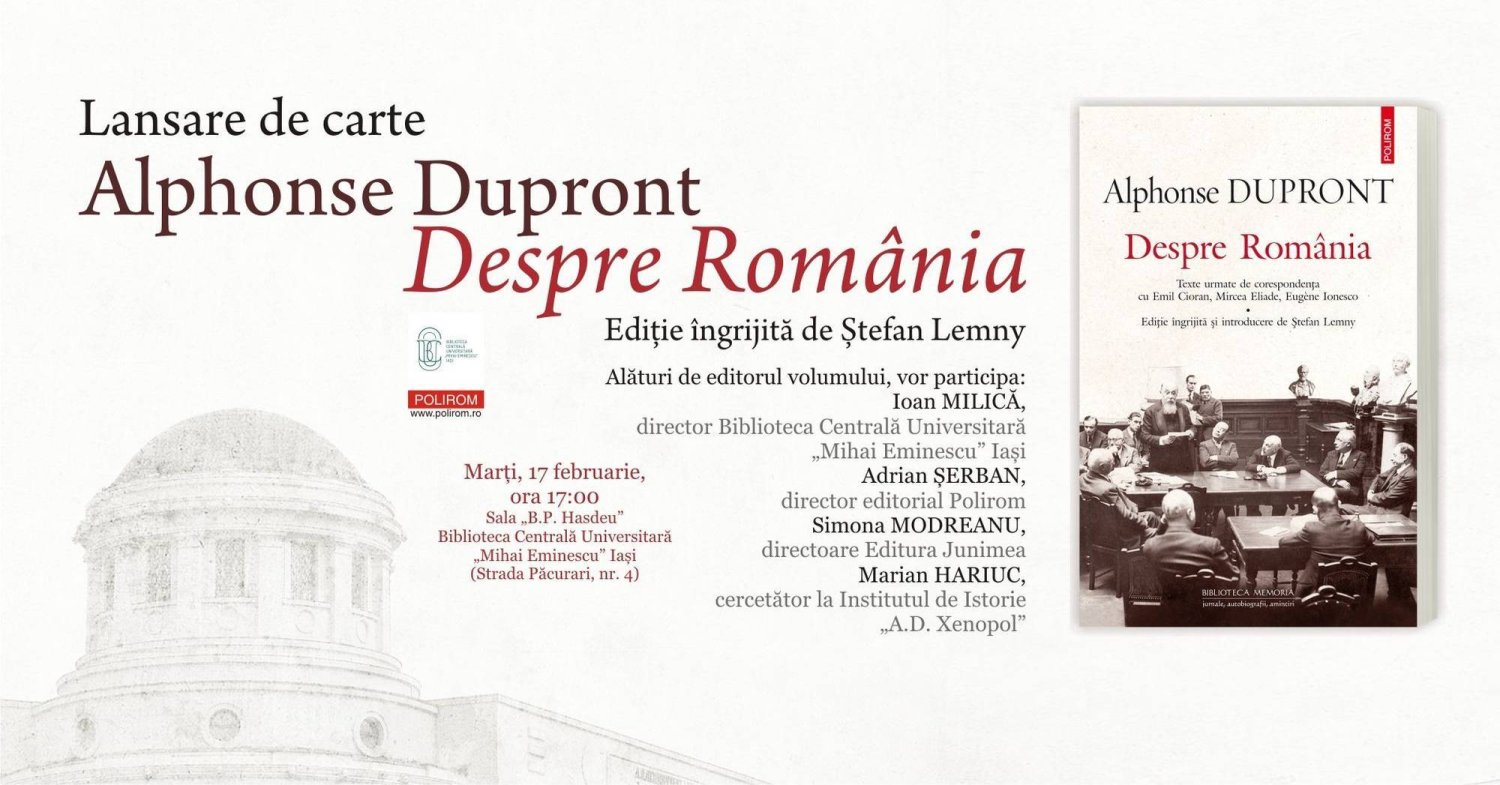 Volum de Alphonse Dupront, lansat la Iași 355072