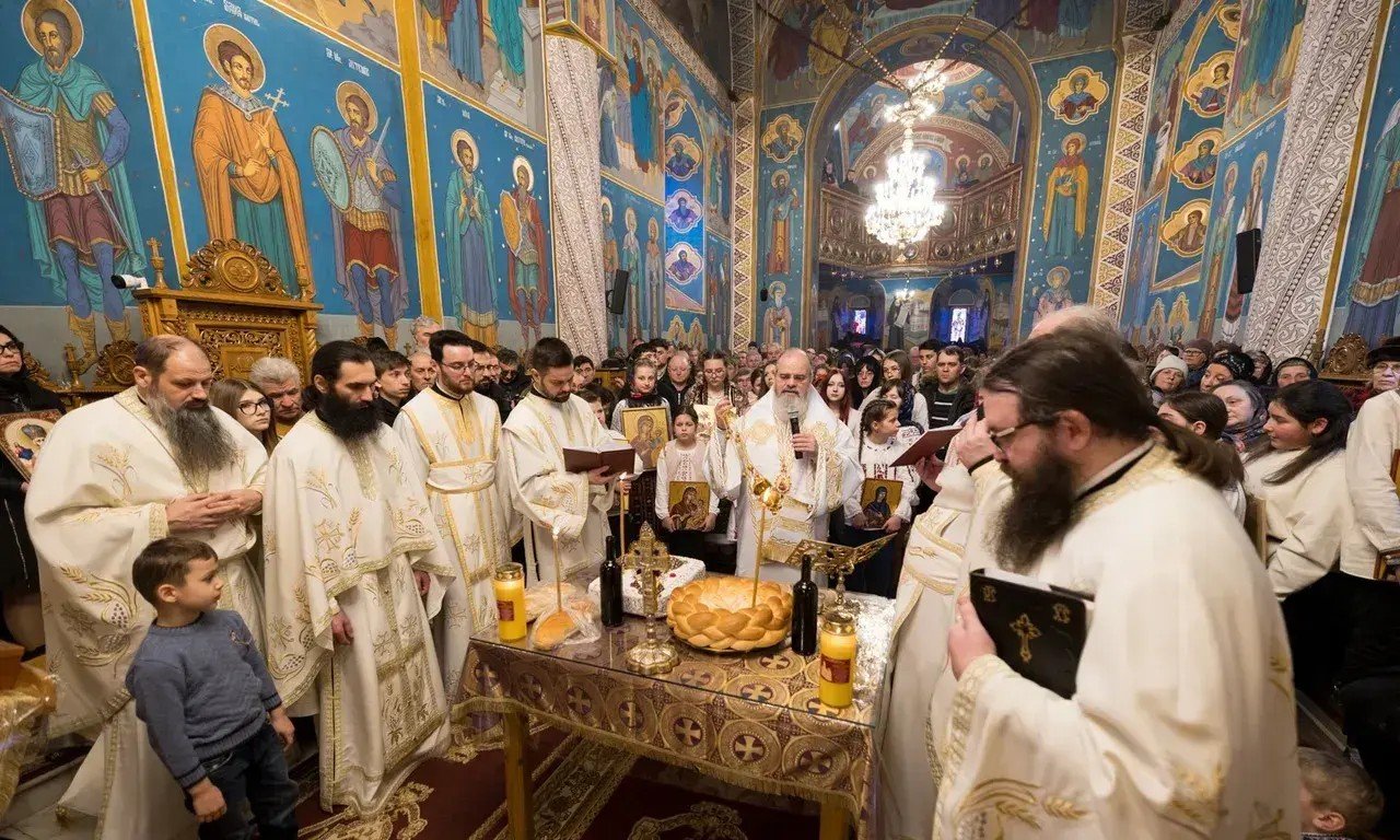 Liturghie arhierească și pomenirea Episcopului Grigorie Leu la Huși 356594