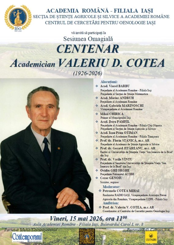 100 de ani de la nașterea academicianului Valeriu D. Cotea 362109