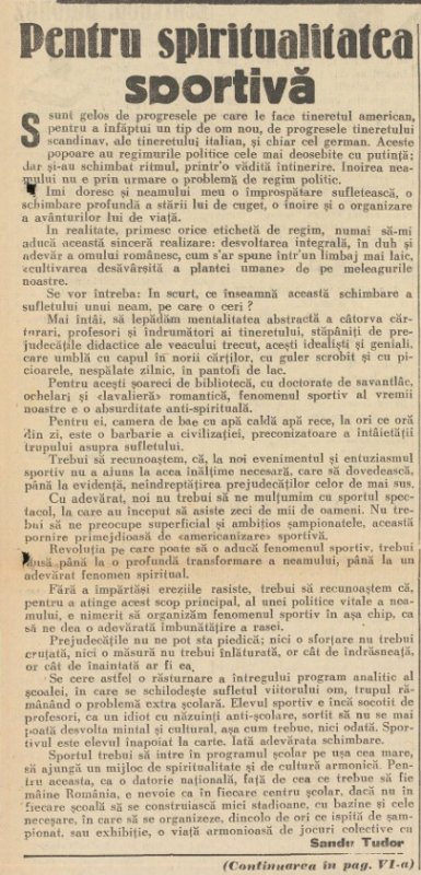 Sandu Tudor: „Pentru spiritualitatea sportivă” 370614