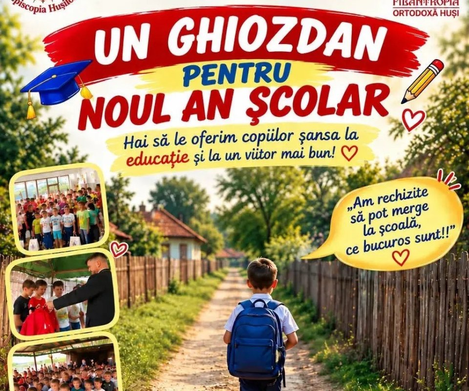 Programul eparhial „Un ghiozdan pentru noul an școlar” în Episcopia Huşilor 370739