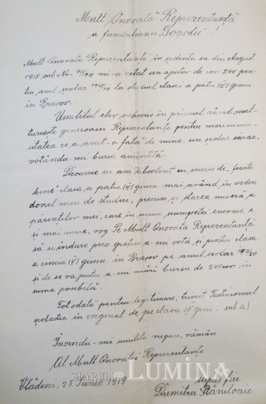 Dumitru Stăniloae, bursier  al Fundației Gojdu - documente inedite 160654