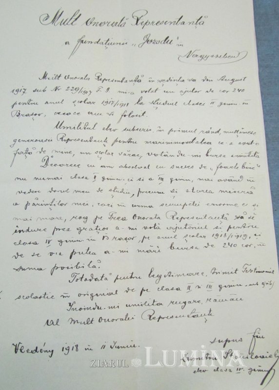 Dumitru Stăniloae, bursier  al Fundației Gojdu - documente inedite 160655