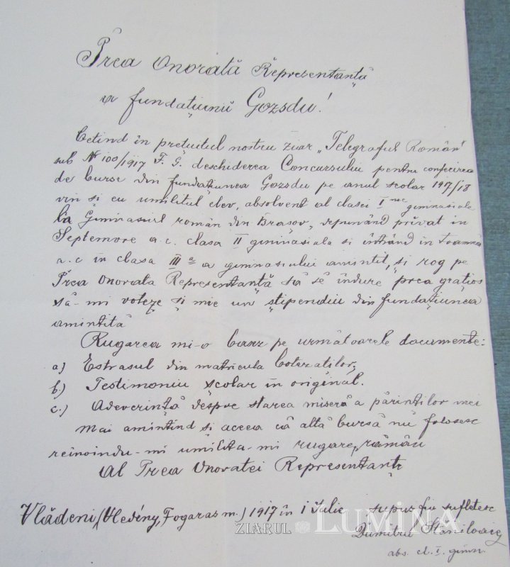 Dumitru Stăniloae, bursier  al Fundației Gojdu - documente inedite 160656