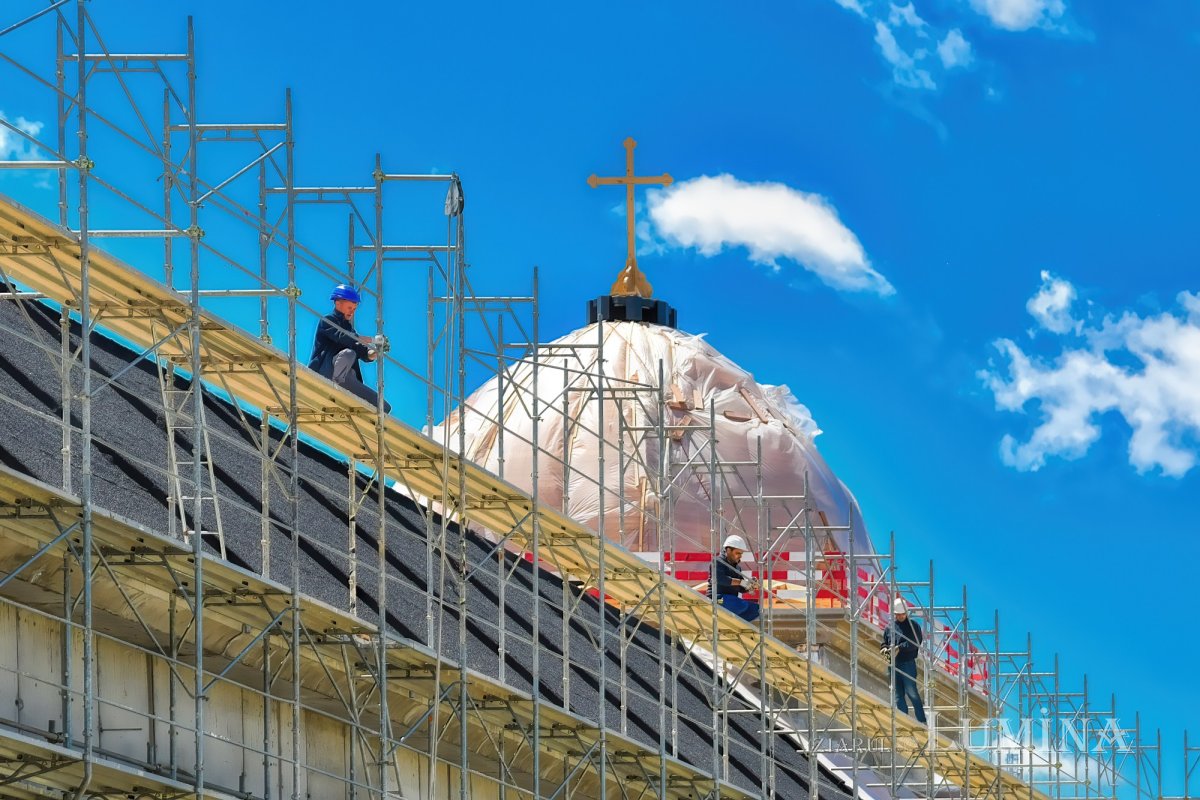 Stadiul lucrărilor pe șantierul Catedralei Naționale la finalul primăverii 171441