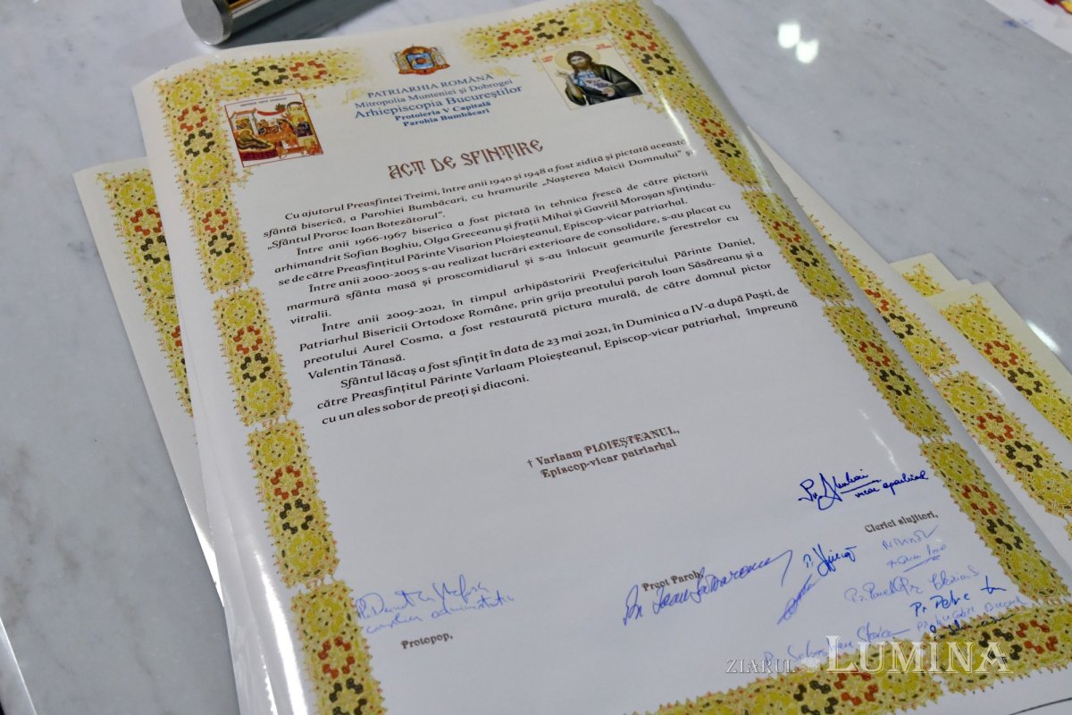 Veşmânt nou de har pentru Biserica Bumbăcari din Capitală 171806