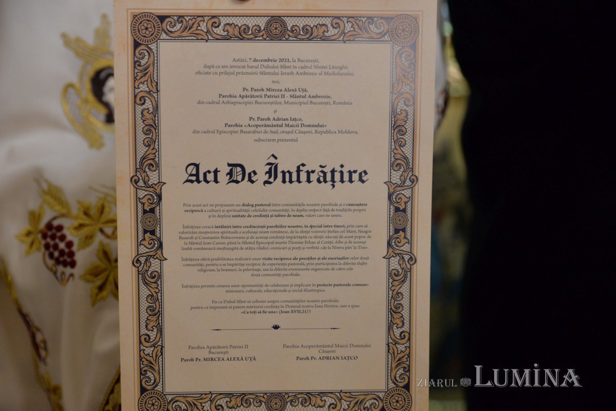 O parohie din Capitală s-a înfrățit cu o comunitate din Republica Moldova 195700