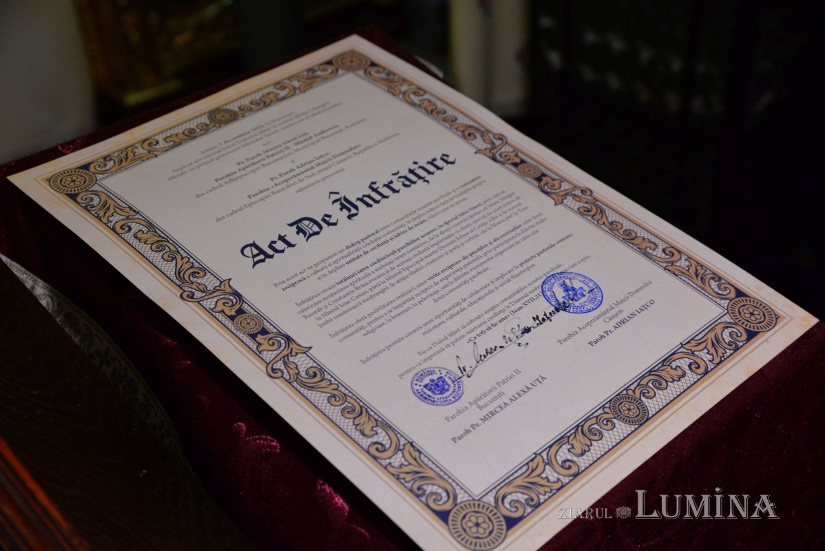 O parohie din Capitală s-a înfrățit cu o comunitate din Republica Moldova 195707