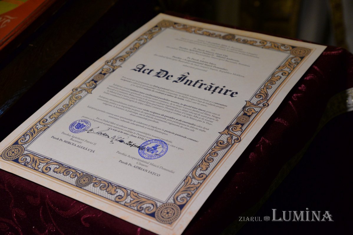 O parohie din Capitală s-a înfrățit cu o comunitate din Republica Moldova 195708