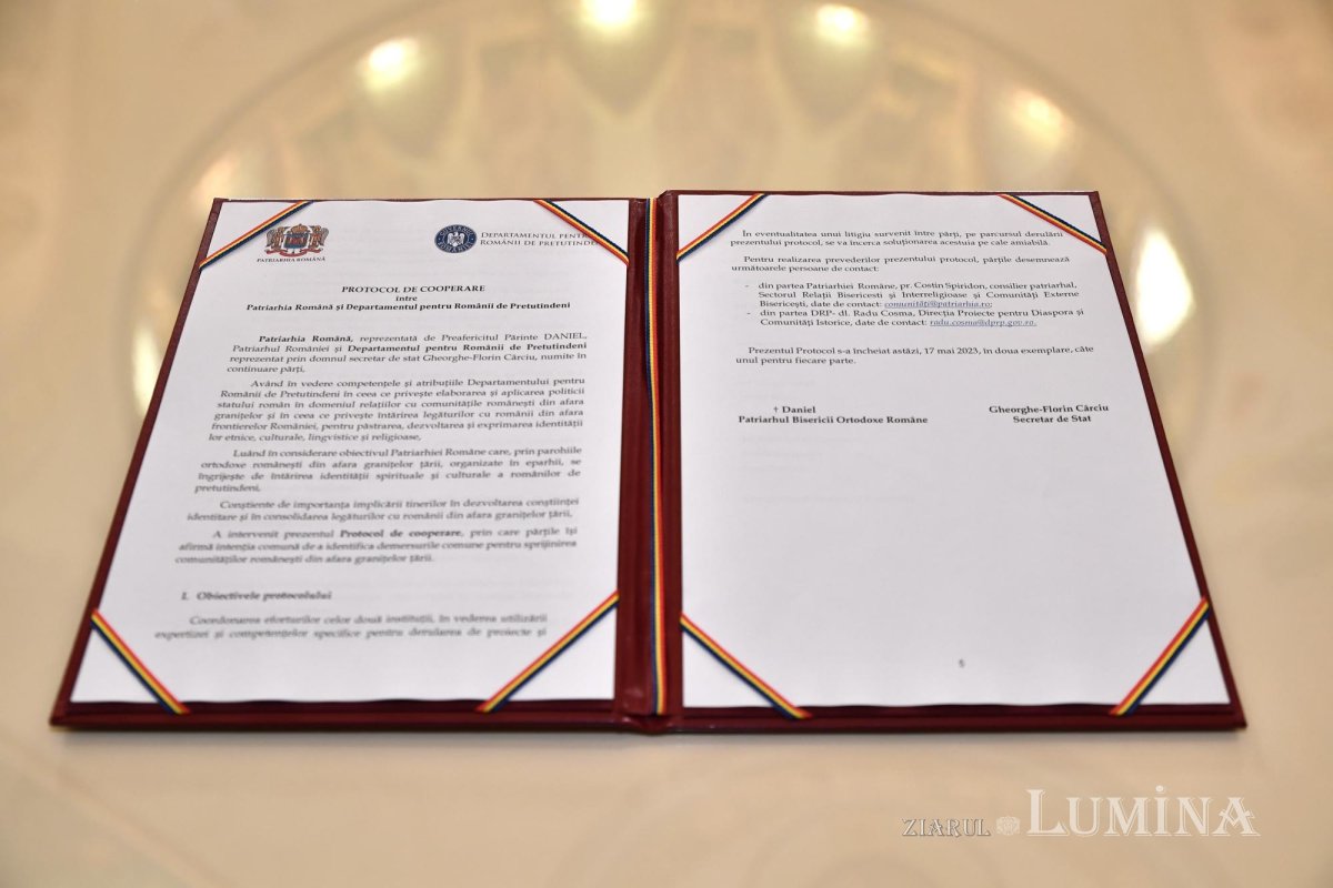 Protocol de cooperare între Patriarhia Română și Departamentul pentru Românii de Pretutindeni 254431