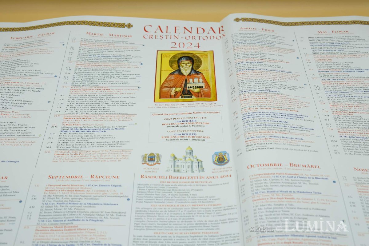 A apărut Calendarul creștin ortodox pentru anul 2024 Poza 3