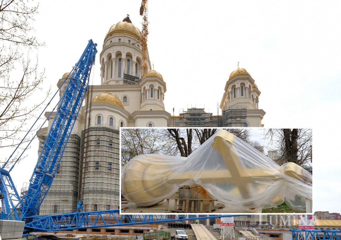 Pregătiri pentru montarea crucii pe turla mare a Catedralei Naționale 326964