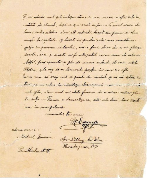 O scrisoare a lui Eminescu, în Şcheii Braşovului Poza 81509
