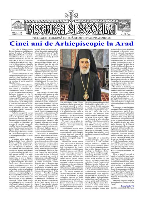 Revista „Biserica şi Şcoala“, o nouă apariţie Poza 74930
