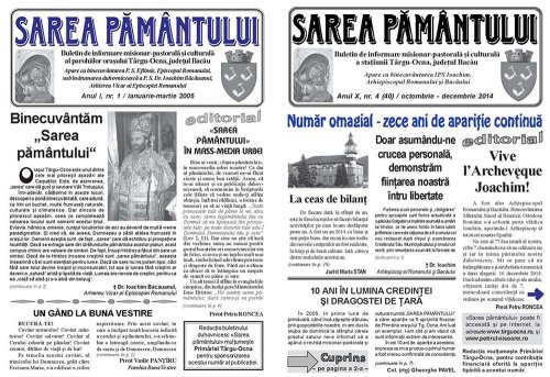 Revista „Sarea pământului“, zece ani de misiune Poza 74429