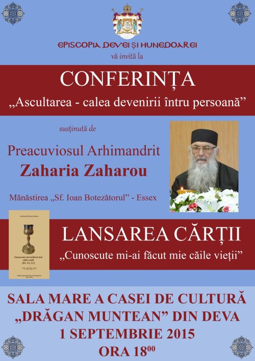 Conferințe ale părintelui Zaharia Zaharou în Episcopia Devei și Hunedoarei Poza 70135