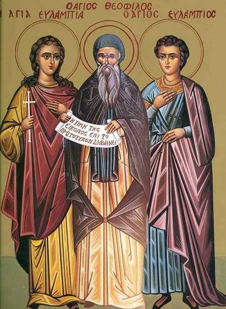Sf. Mc. Evlampie şi Evlampia, sora lui; Sf. Cuv. Vasian şi Teofil Mărturisitorul Poza 69066