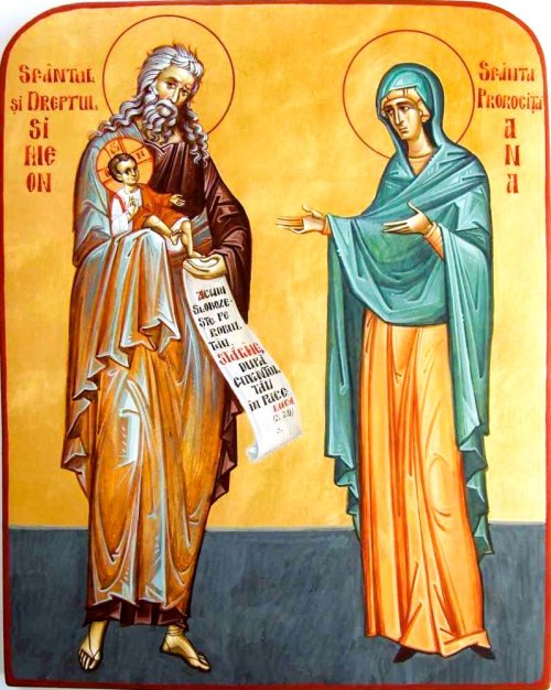 Sfântul şi Dreptul Simeon, primitorul de Dumnezeu; Sfânta Prorociţă Ana Poza 65731