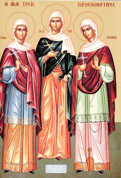 Sfintele Muceniţe fecioare: Agapia, Irina şi Hionia (Pomenirea morţilor) Poza 61733