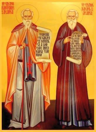 Sf. Cuv. Simeon şi Ioan Pustnicul; Sf. Proroc Iezechiel; Sf. Cuv. Rafael şi Partenie  de la Agapia Veche Poza 56286