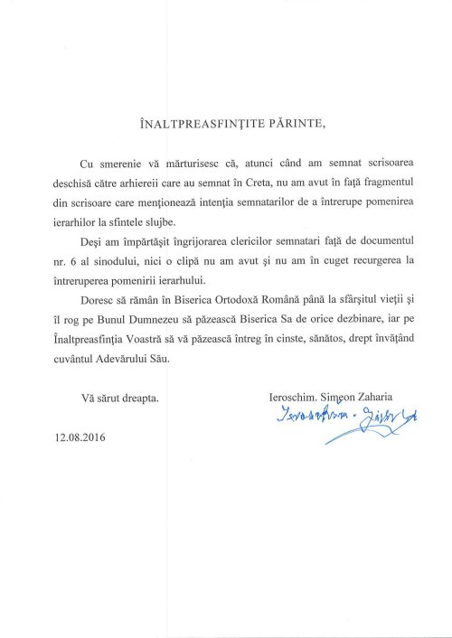 Comunicat de presă în legătură cu reacţii ale unor credincioşi din Mitropolia Moldovei şi Bucovinei faţă de Sinodul din Creta Poza 54845