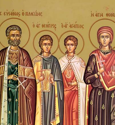 Sfinţii Mari Mucenici Eustatie şi soţia sa, Teopista, cu cei doi fii ai lor: Agapie şi Teopist Poza 52721