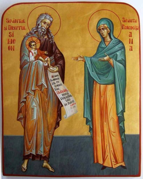 Sfântul şi Dreptul Simeon, primitorul  de Dumnezeu;  Sf. Prorociţă Ana Poza 45180