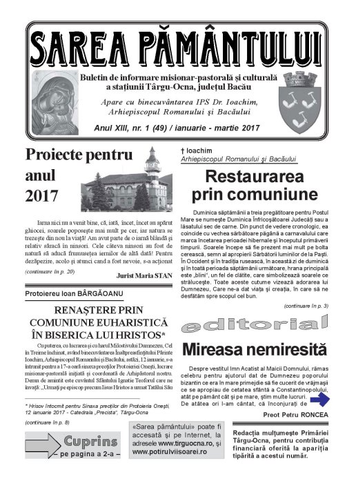 A apărut un nou număr al revistei „Sarea pământului“ Poza 42324