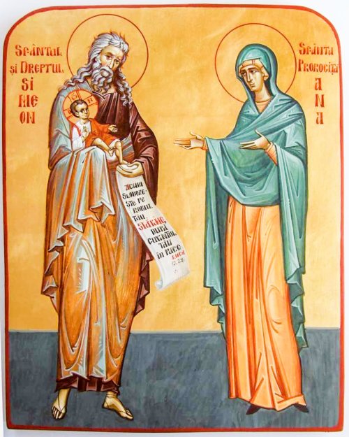 Sfântul şi Dreptul Simeon, primitorul de Dumnezeu; Sfânta Prorociţă Ana Poza 24159
