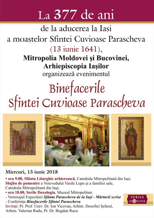 Evenimente dedicate aducerii moaştelor Sfintei Cuvioase Parascheva la Iaşi Poza 16763