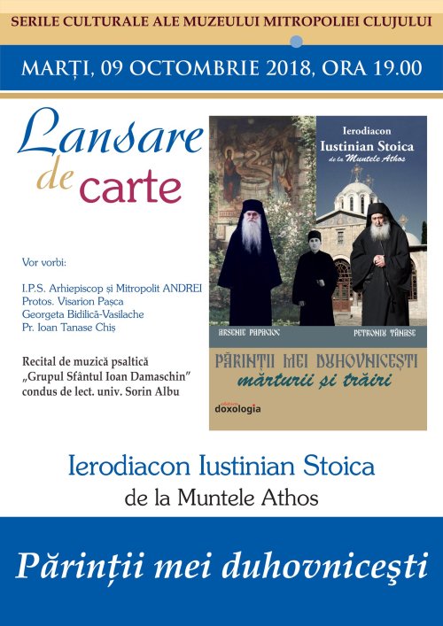 Seară dedicată spiritualității românești din Sfântul Munte Athos, la Muzeul Mitropoliei Clujului Poza 8908