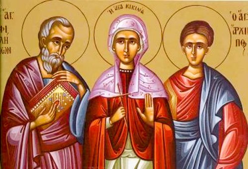 Sfinţii Apostoli Filimon, Arhip, Onisim şi Apfia; Sfânta Muceniţă Cecilia Poza 5735
