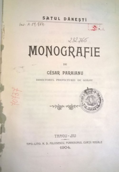 O monografie sătească de la 1904 - Dănești, Gorj Poza 1513
