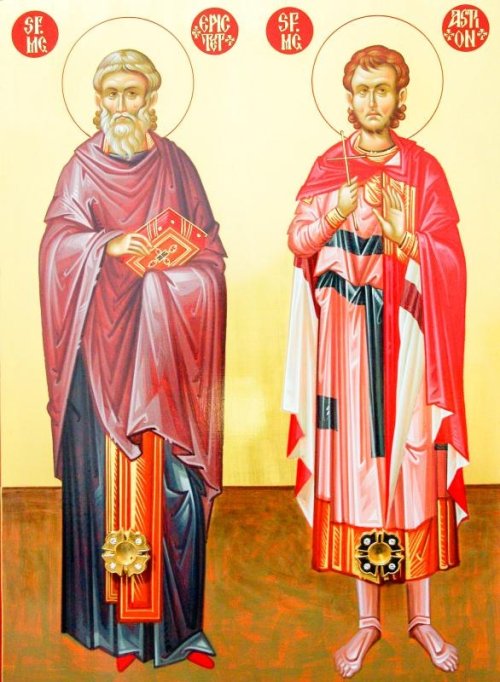 Sf. Mare Mc. Procopie  şi mama sa, Sf. Mc. Teodosia; Sf. Mc. Epictet preotul  şi Astion monahul Poza 120497