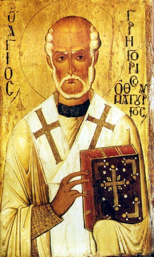 Sfântul Ierarh Grigorie Taumaturgul, episcopul Neocezareei, şi Ghenadie, patriarhul Constantinopolului; Sfântul Cuvios Lazăr Zugravul Poza 6049