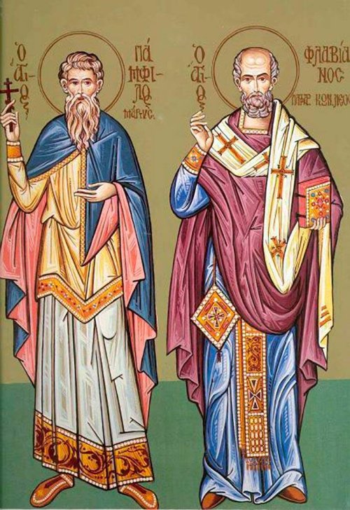 Sf. Mc. Pamfil şi Valent; Sf. Ier. Flavian, Arhiepiscopul Constantinopolului Poza 44554