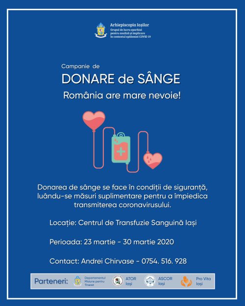 Campanie de donare de sânge în Arhiepiscopia Iașilor Poza 141467
