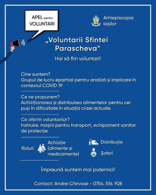 Se caută voluntari în Arhiepiscopia Iașilor Poza 141694