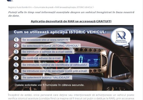 Se poate verifica istoricul de daune al vehiculelor Poza 144280