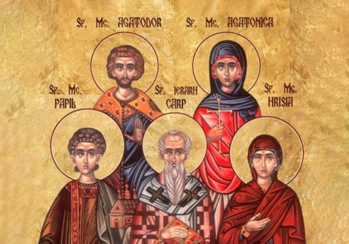 Aducerea moaştelor Sfântului Apostol Andrei la Iaşi; Sf. Mc. Carp, Papil, Agatodor, Agatonica şi Florentie Poza 154753
