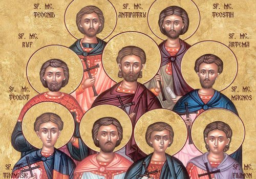 Sfânta şi Marea Joi (Denia celor 12 Evanghelii); Sfinţii 9 Mucenici  din Cizic; Sfântul Cuvios Memnon