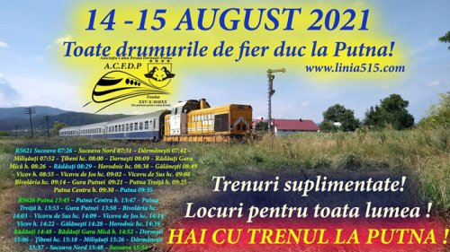 Hai cu trenul la Putna! CFR schimbă mersul trenurilor în 14 şi 15 august Poza 180035