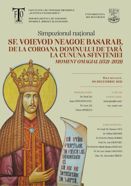Simpozion dedicat Sfântului Voievod Neagoe Basarab organizat de Facultatea „Justinian Patriarhul” Poza 195819