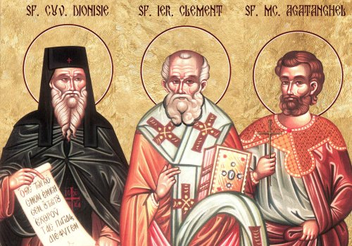 Sf. Sfinţit Mc. Clement, Episcopul Ancirei;  Sf. Mc. Agatanghel;  Sf. Părinţi de la Sinodul al VI-lea Ecumenic