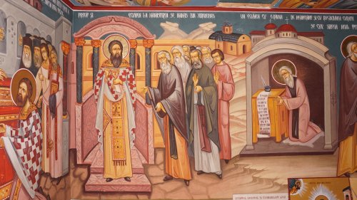Fresce cu viața Sfântului Simeon Noul Teolog în biserica de la Mănăstirea Cașin Poza 211713
